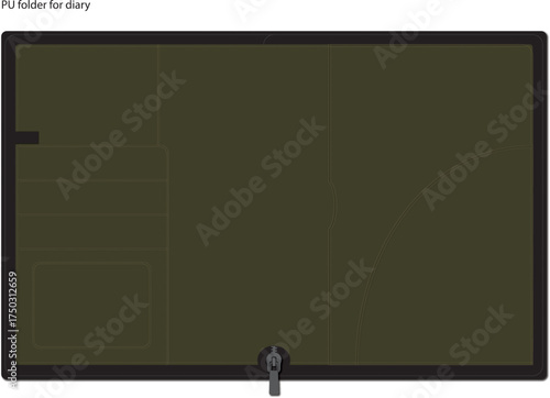 vector illustration of a PU cover for diary