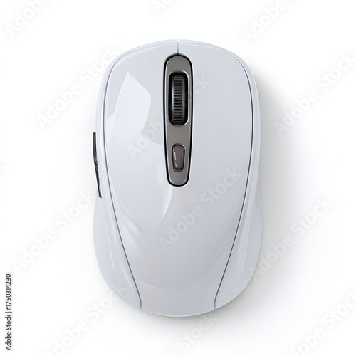 White Computer Mouse on White Background for Technology Designs