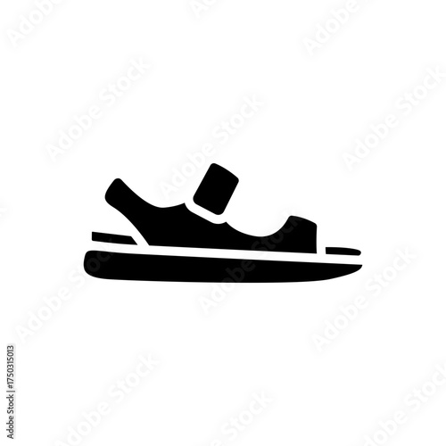 Summer sandals shoes flat casual footwear black icon