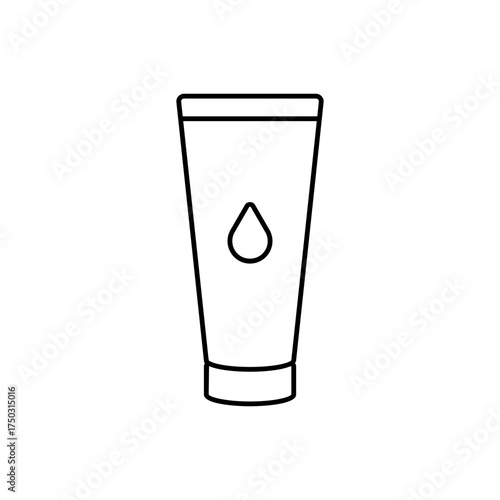 Outline moisturizer body lotion cream tube line art