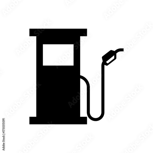 Black Fuel Pump Gas Station Energy Flat Icon Simple