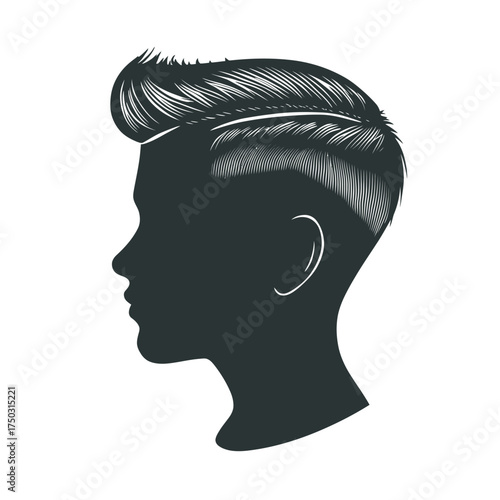 Silhouettes of a men with hair cut