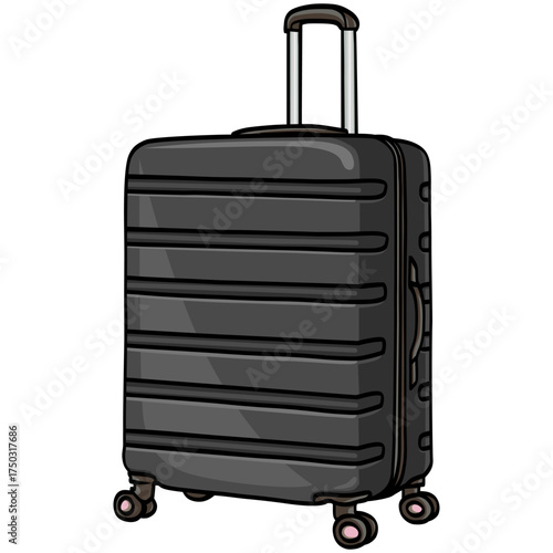Trolley Bag Travel Suitcase Illustration Vector
