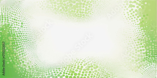 Abstract green halftone dot pattern vector illustration for modern digital background design