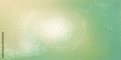 The abstract green grunge background features a pattern of circles with a subtle light texture, creating a digital art illustration