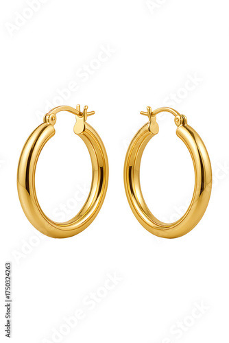 Elegant Gold Hoops High quality Realistic image.