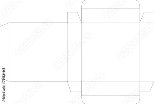 vector illustration of a blank die cut packaging white box