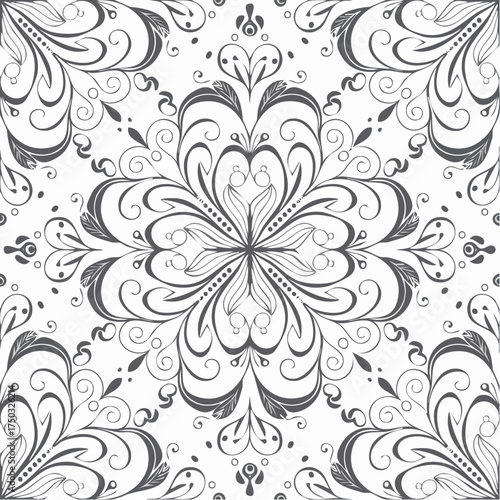 Hand drawn vintage floral pattern background
2