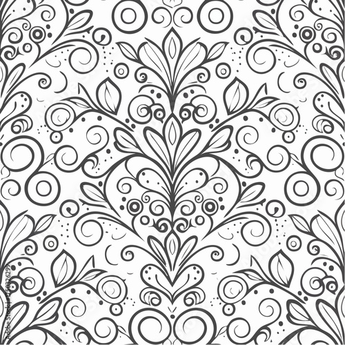 Hand drawn vintage floral pattern background
4
