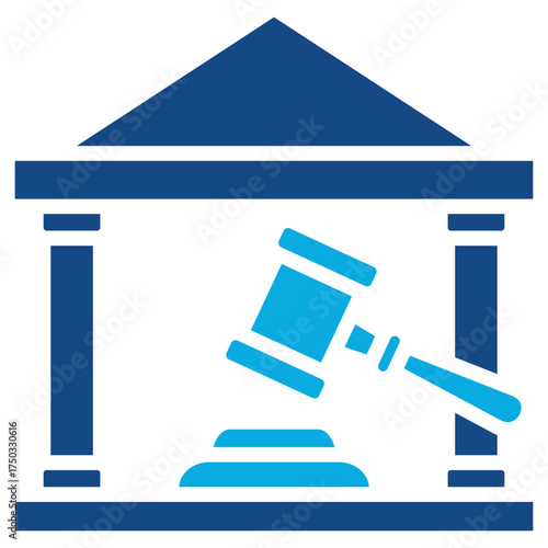 Court Building glyph color icon