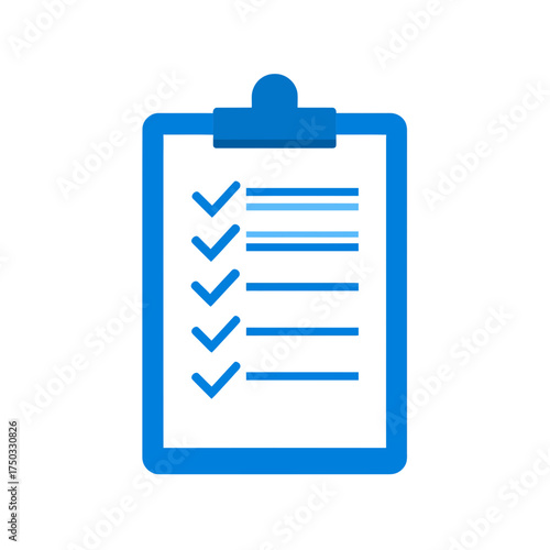 Blue Clipboard with Checklist and Tick Marks for Task Management.