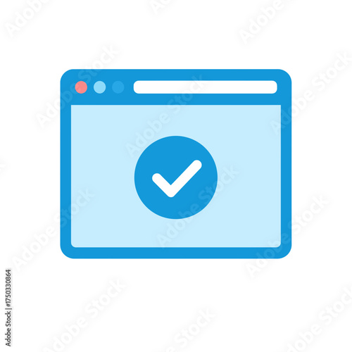 Browser window displaying a checkmark indicating success or completion.