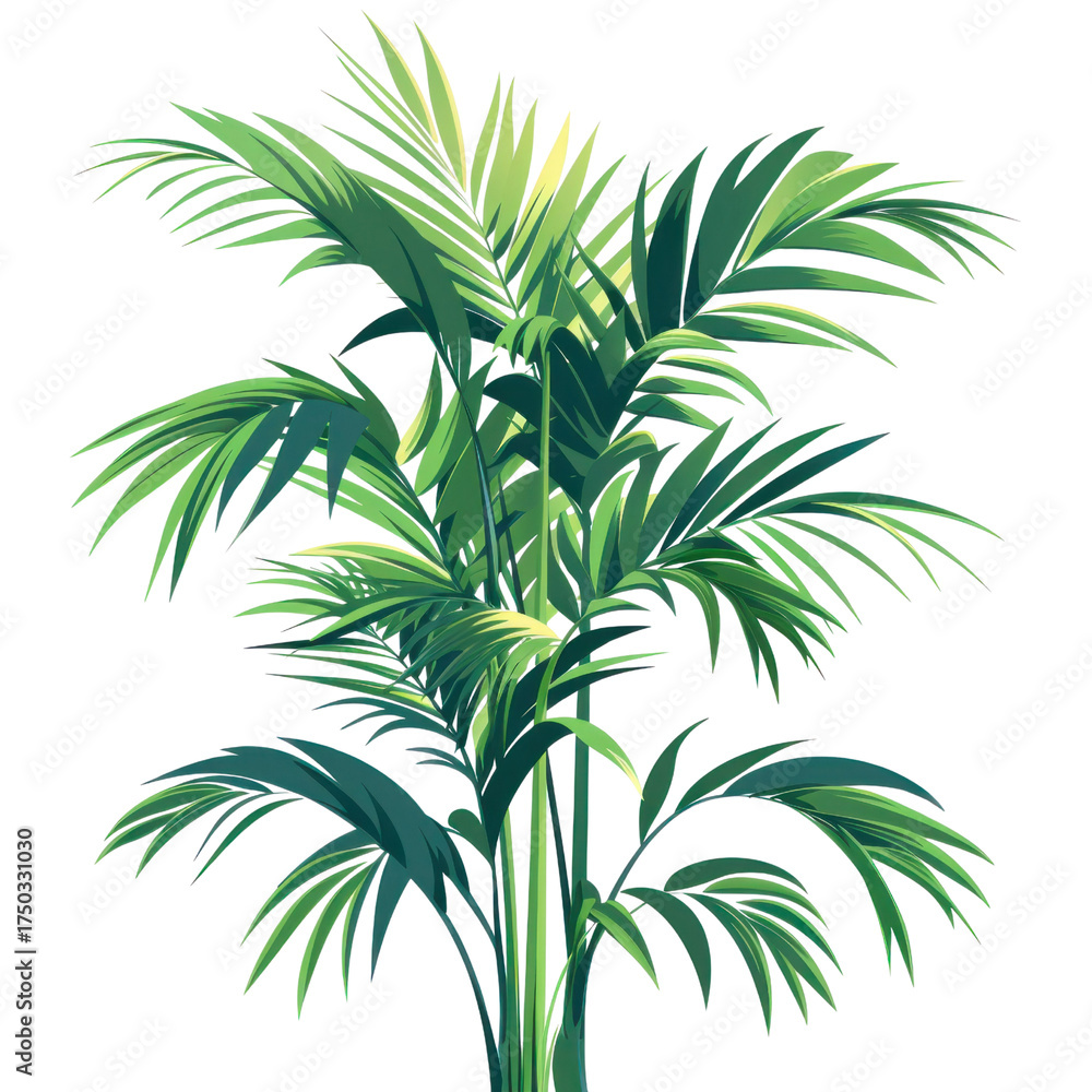 Fototapeta premium Transparent tropical plant growth lush garden digital art vibrant environment close-up view nature's beauty