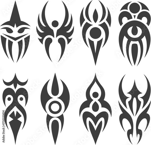 Tattoo tribal designs vector art set illustration graphic shapes pattern art style