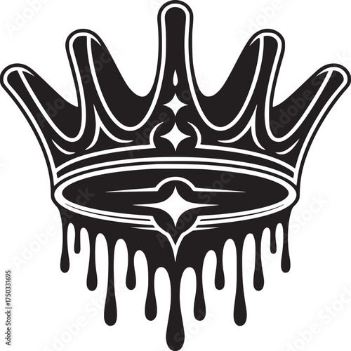 Striking black and white crown with dripping paint effect for bold, modern designs and powerful statements