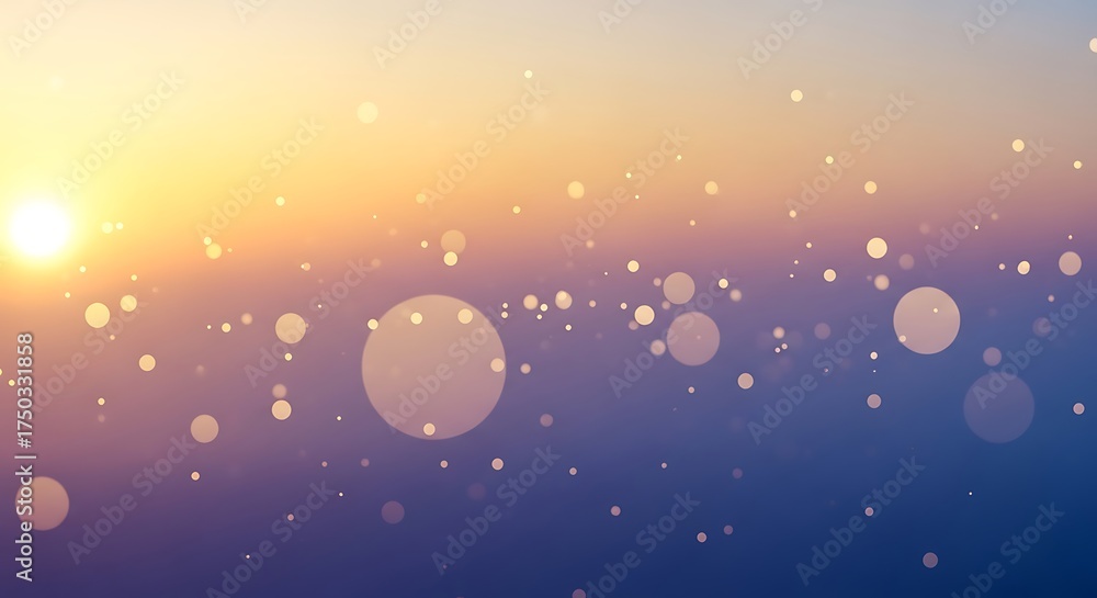 Fototapeta premium Golden hour sunset with lens flares and bokeh