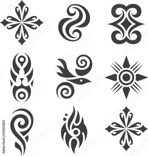 Collection of tribal tattoo designs vector art illustration graphic elements
