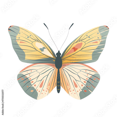 Transparent butterfly displaying colors nature digital art serene environment close-up view elegance in motion
