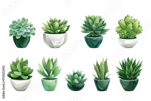 Transparent greenery succulent plant collection at home nature digital art indoor aesthetic vibe