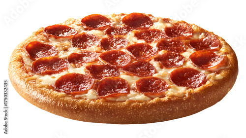 Delicious pepperoni pizza on transparent background