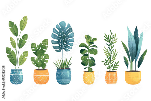 Transparent plants series indoor space digital illustration relaxing environment close-up view nature concept