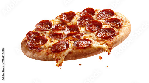 Delicious pepperoni pizza on transparent background