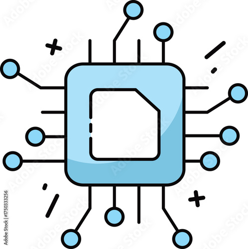 Technology illuminates a light blue computer chip circuit design for techrelated articles, web designs, and engineering concepts. Visualize innovation.