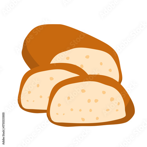 Cut french baguette 