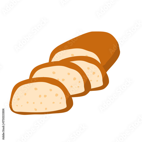 Cut french baguette 