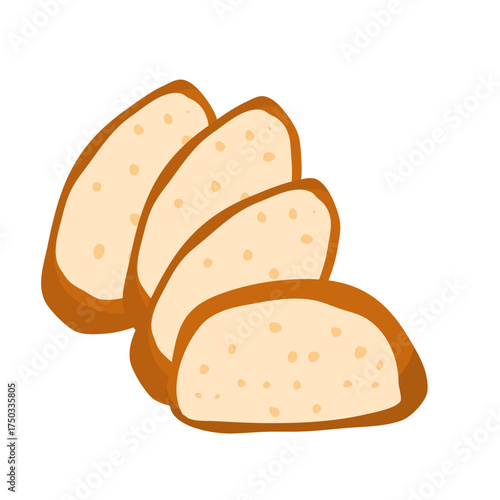 Cut french baguette 