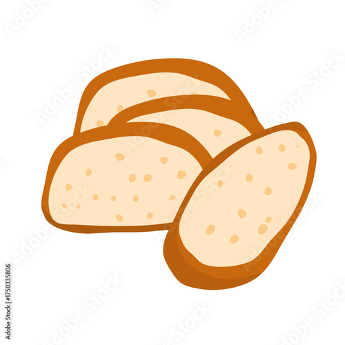 Cut french baguette 
