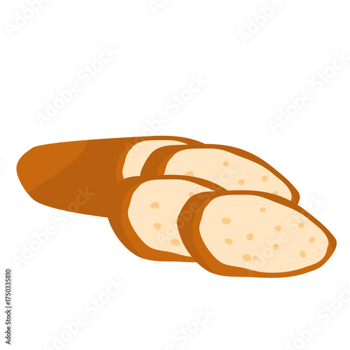 Cut french baguette 