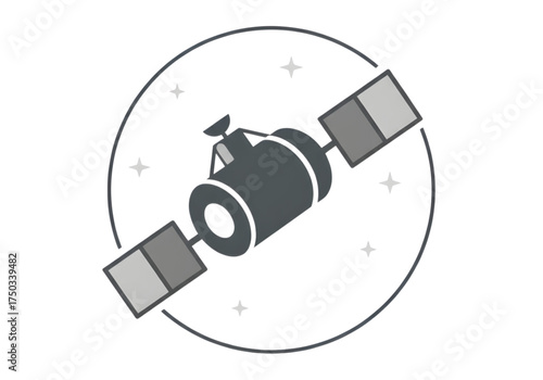 Minimal icon of a space telescope — no background, no shadow PNG