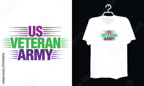 Bold US Veteran Army Graphic for Military Apparel and Accessories