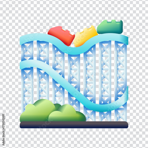 Roller Coaster Wooden Icon