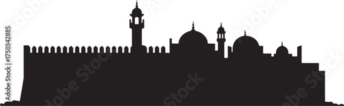 Cityscape Skyline Silhouette Old Medina Marrakesh Morocco Africa Vector
