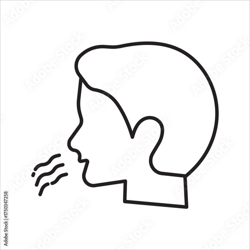 Breathing icon. Breath difficulties sign. Respiration problems symbol. vector illustration.