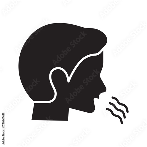 Breathing icon. Breath difficulties sign. Respiration problems symbol. vector illustration.