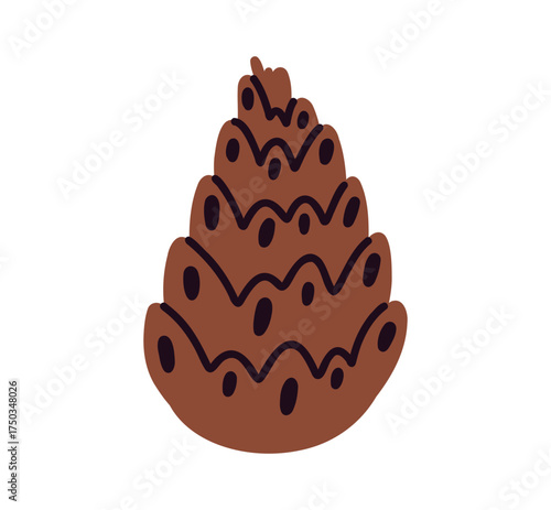 Bump, Pine cones. Abstraction. Cartoon flat style.