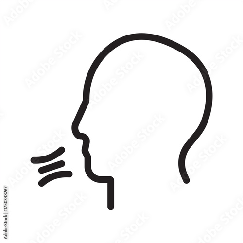 Breathing icon. Breath difficulties sign. Respiration problems symbol. vector illustration.