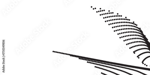 Moving railway tracks in the snow as a vector concept illustration for a technology design