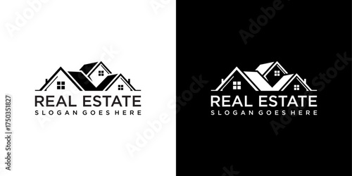 Roof and home logo vector design concept. Real estate logo