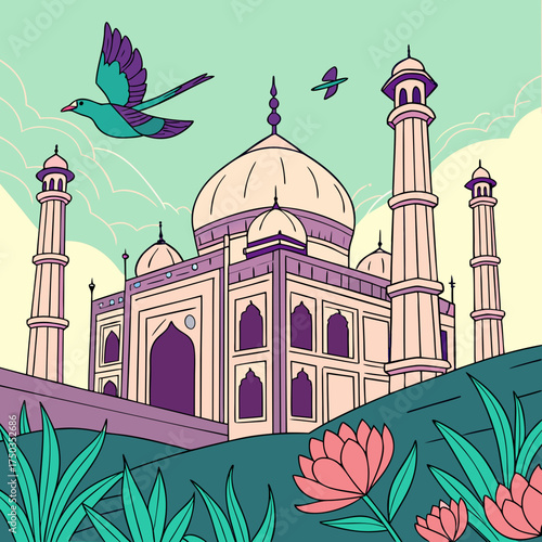 taj mahal vector illustration