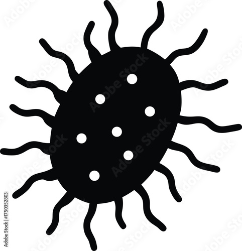 Bacillus Silhouette Vector Art Illustration