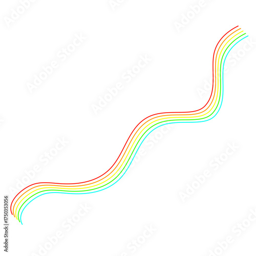 Multi color curve line