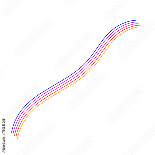 Multi color curve line