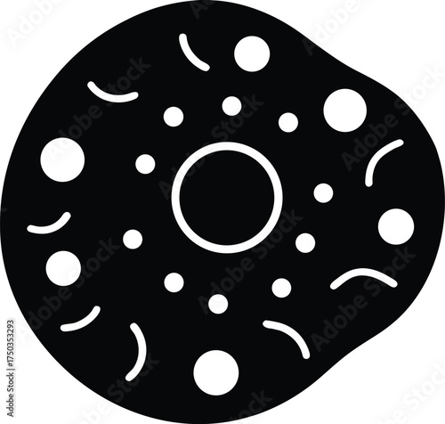 Cytoplasm silhouette vector art illustration and minimal black and white design