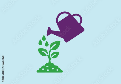 Solid Icon Design illustration of Plant Fertilizer Vector.
