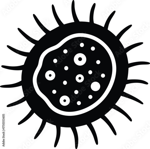 Eukaryotic Cell silhouette vector art Illustration
