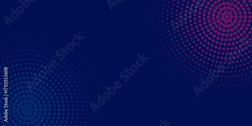 Abstract blue and red dynamic wavy line dotted texture ,Dark blue background with copy space. Modern futuristic simple dots pattern. Vector illustration